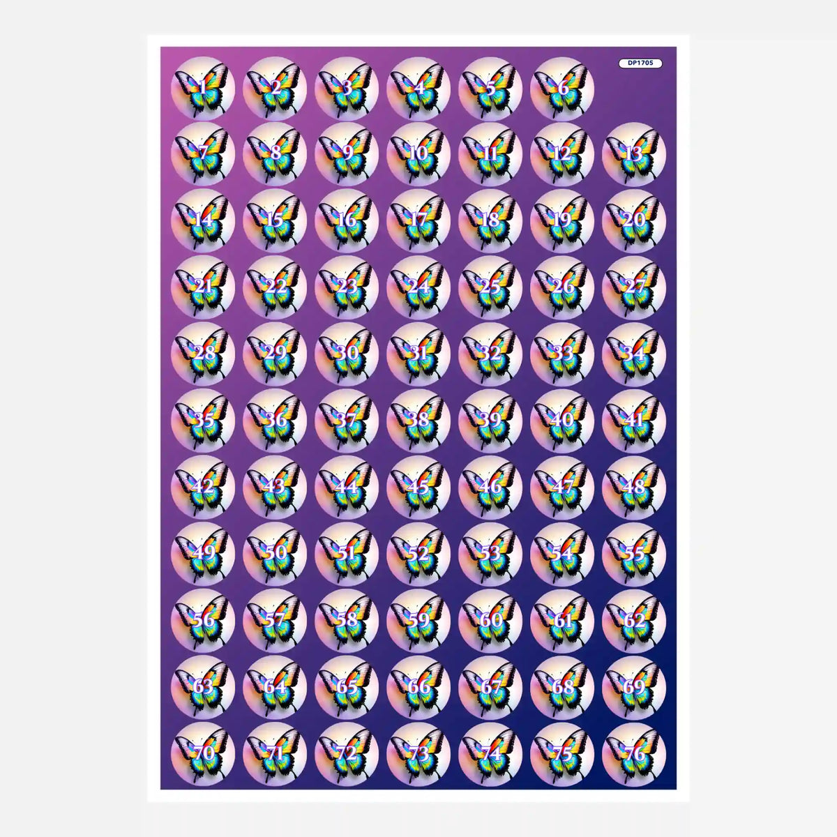 Bunter Schmetterling Aufkleber-Bogen für Diamond Painting Zubehör zur einfachen Sortierung der Steine im Döschen