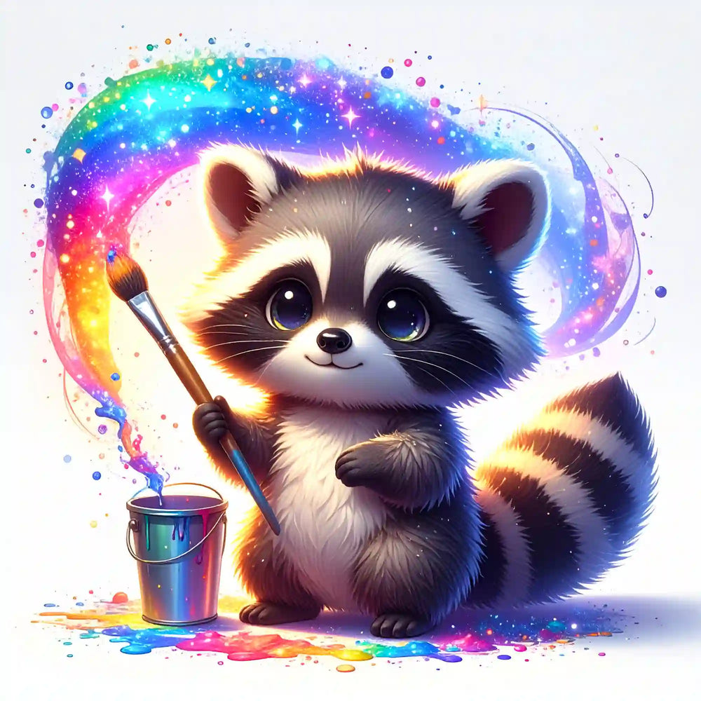Diamond Painting - Waschbär Klecks