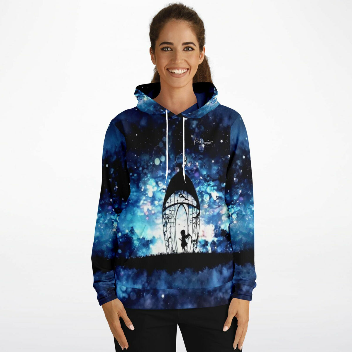 Dreamer Hoodie Engel der vielen Lichter mit blauem Sternenhimmel Design im Stil unserer Diamond Painting Motive
