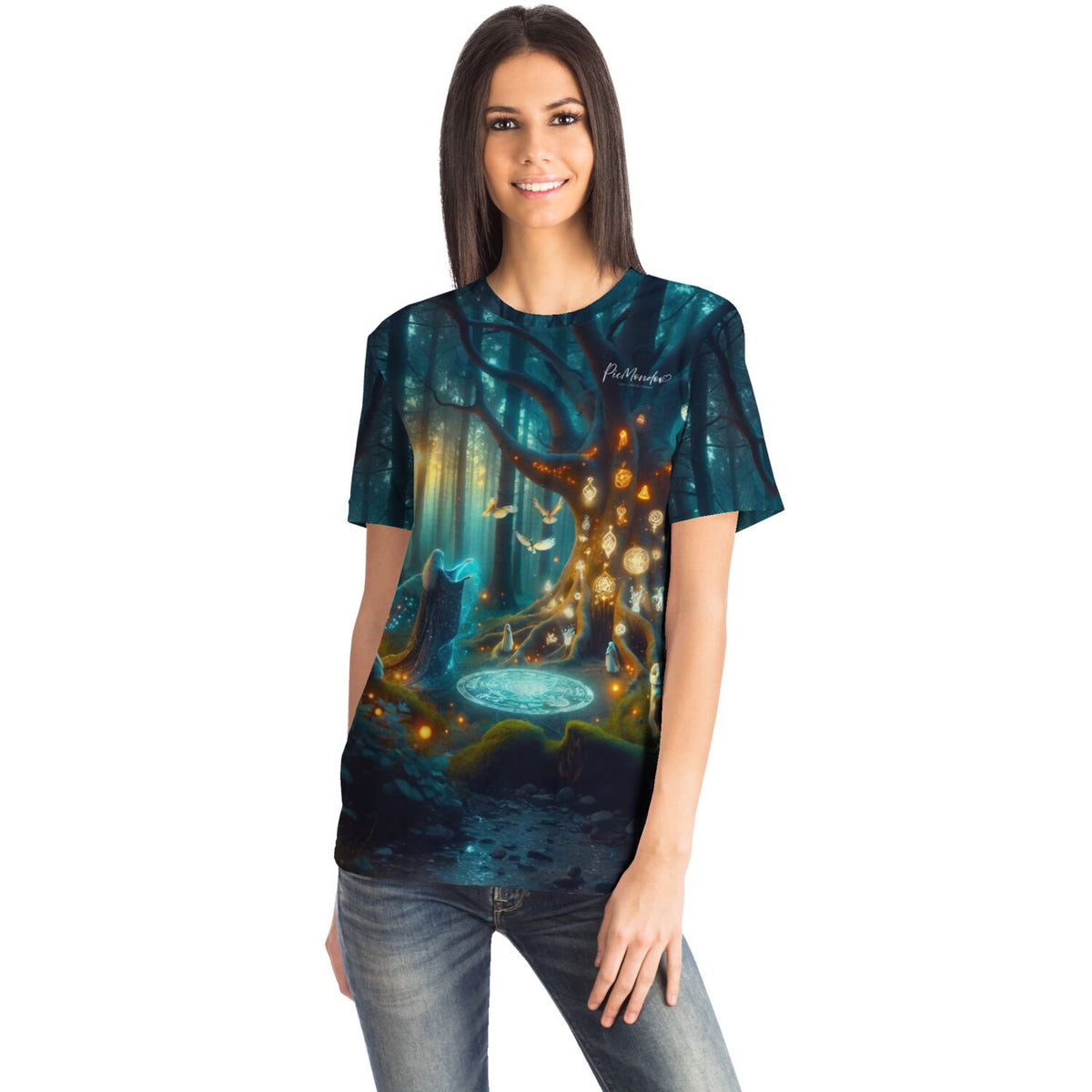 Dreamer T-Shirt mit mystischem Hexennacht-Motiv im Stil von Diamond Painting Kunst für Fans von Malen nach Zahlen