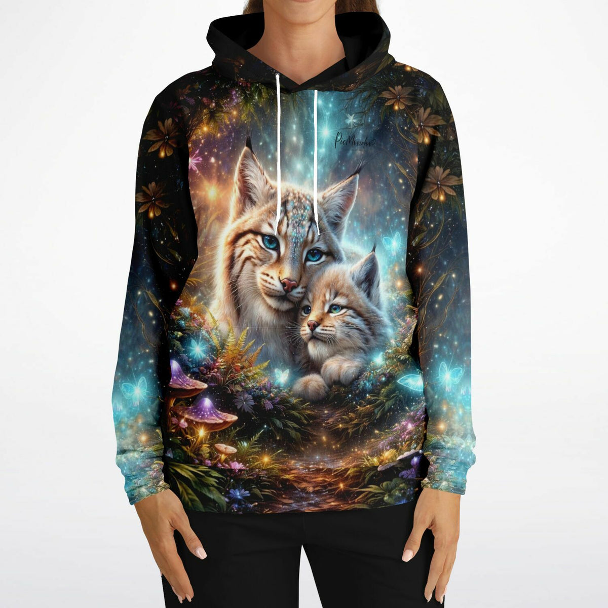 Dreamer Hoodie Ich halte dich mit magischem Luchs-Motiv im Stil unserer Diamond Painting und Malen nach Zahlen Designs