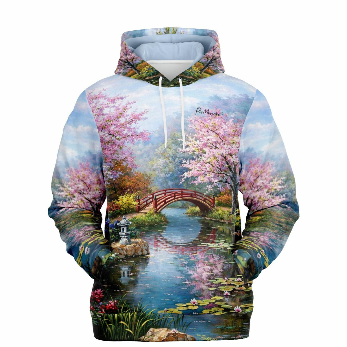 Dreamer Hoodie mit Motiv Chinesischer Garten inspiriert von Malen nach Zahlen Designs und Diamond Painting Kunst