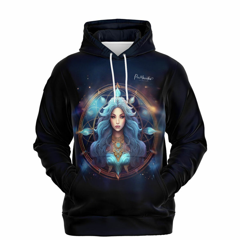 Schwarzer Dreamer Hoodie mit Jungfrau Sternzeichen Motiv im Stil unserer Diamond Painting und Malen nach Zahlen Designs