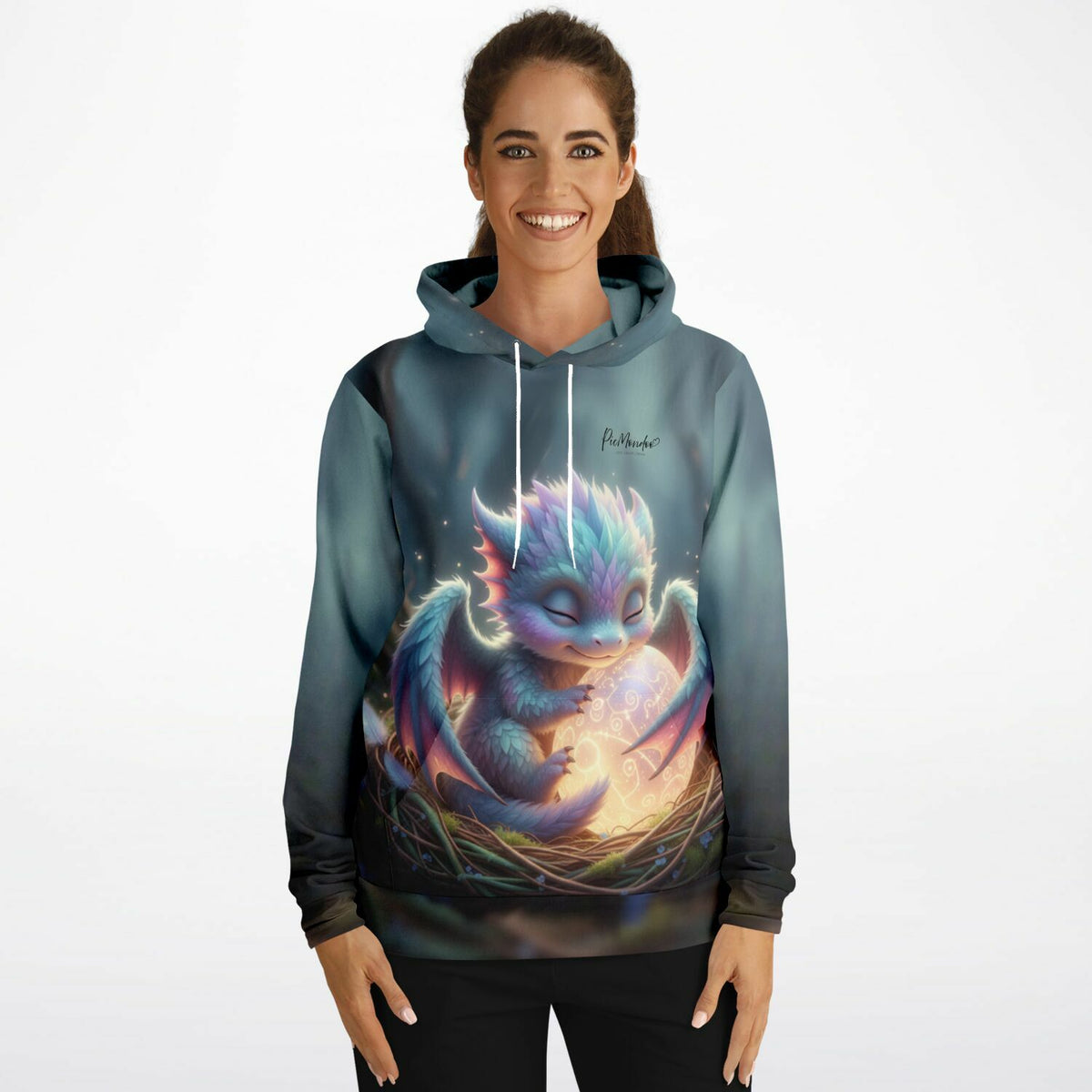 Dreamer Hoodie mit Lichtdrache Faye Motiv, passend zu beliebten Diamond Painting und Malen nach Zahlen Motiven.