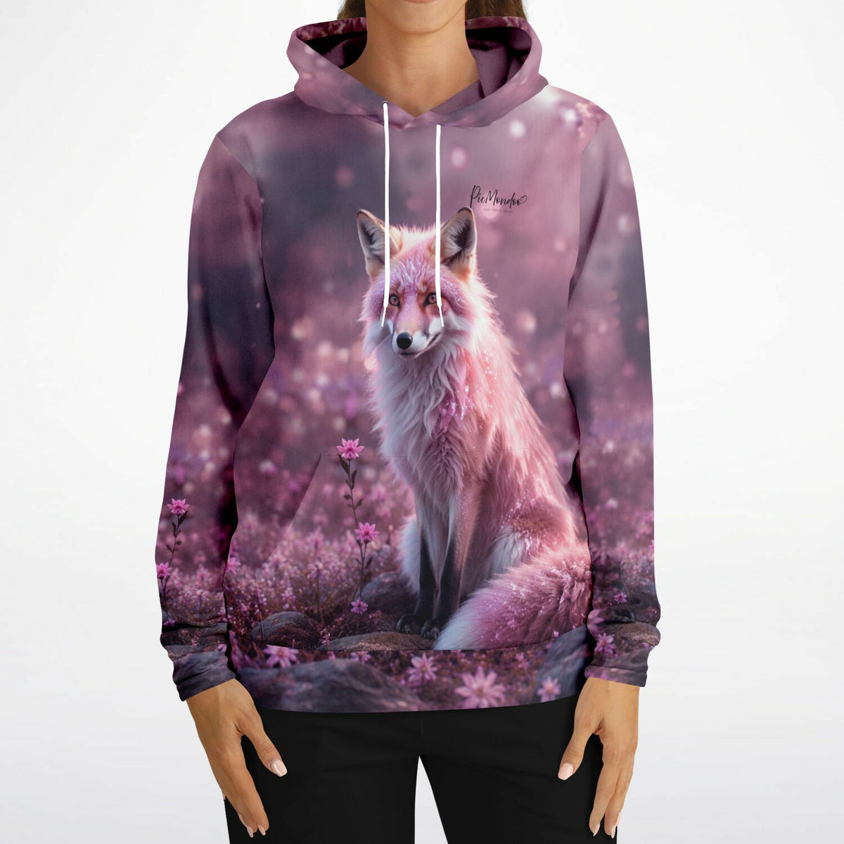 Dreamer Hoodie mit pinkem Fuchs-Motiv im Stil unserer Diamond Painting und Malen nach Zahlen Kunstwerke