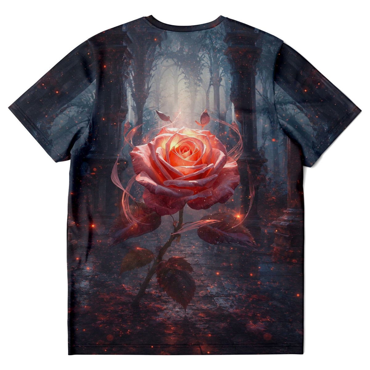 Dreamer T-Shirt mit leuchtendem Herzflamme-Rosen-Motiv, ideal für Fans von Diamond Painting und Malen nach Zahlen