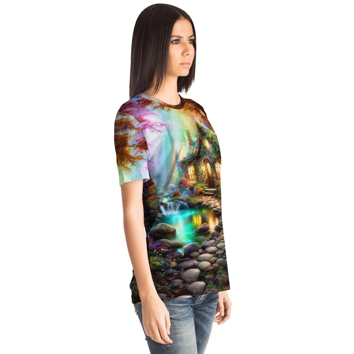 Dreamer T-Shirt Heimkehr mit magischem Waldmotiv im Stil von Diamond Painting und Malen nach Zahlen für Erwachsene