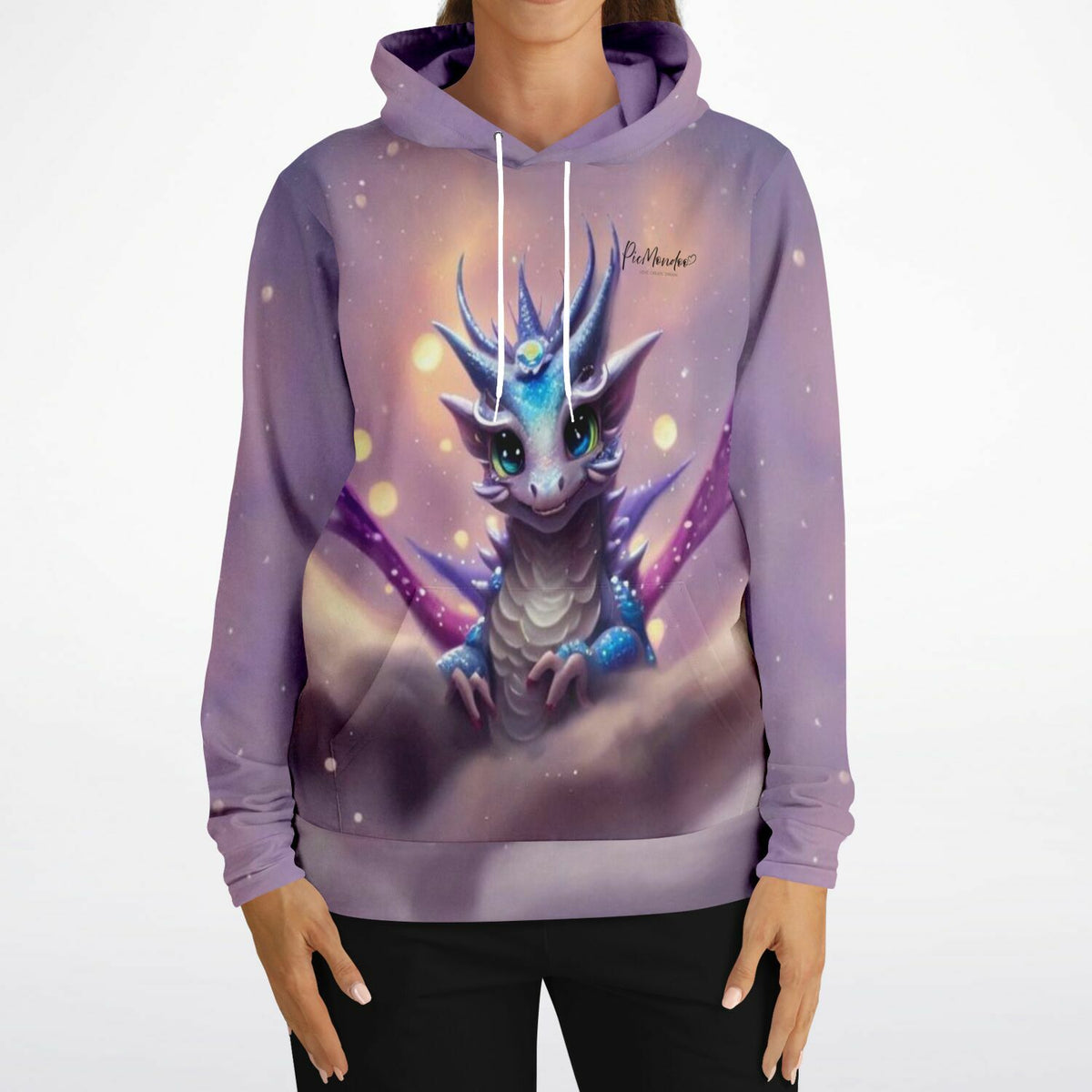 Lila Dreamer Hoodie mit süßem Drachen-Motiv, passend zum magischen Stil unserer Diamond Painting und Malen nach Zahlen Sets