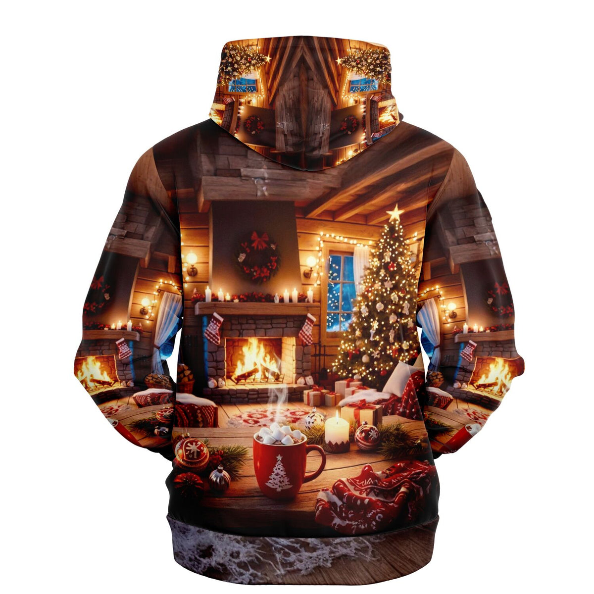 Dreamer Hoodie Holy Night mit gemütlichem Kaminzimmer-Print, passend zum Stil unserer Diamond Painting Wintermotive