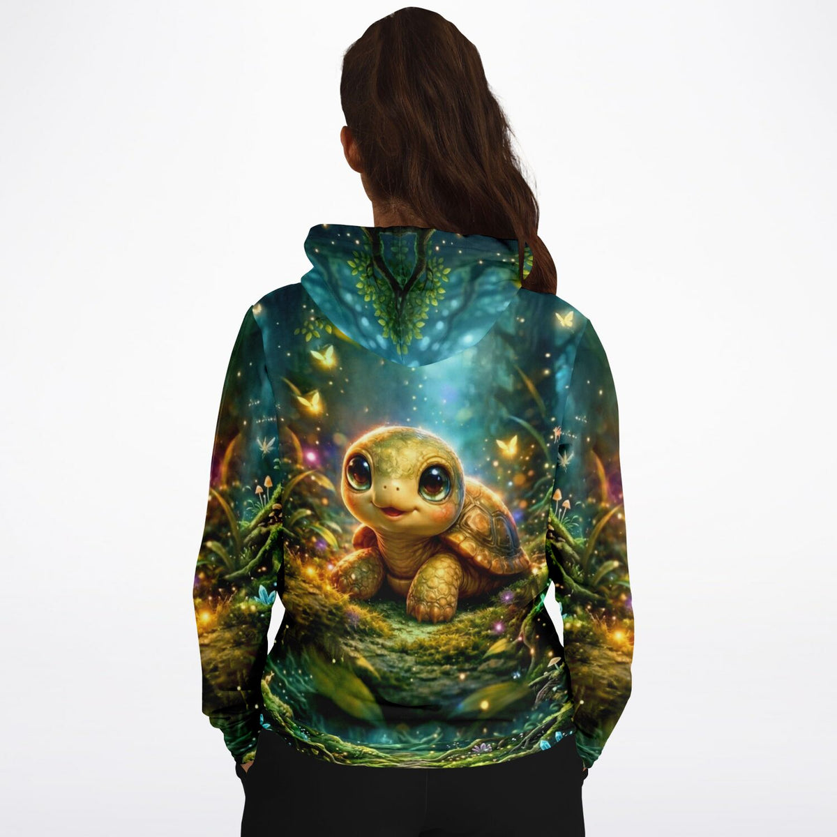 Dreamer Hoodie mit niedlichem Schildkröten-Motiv, inspiriert von magischen Diamond Painting und Malen nach Zahlen Welten.