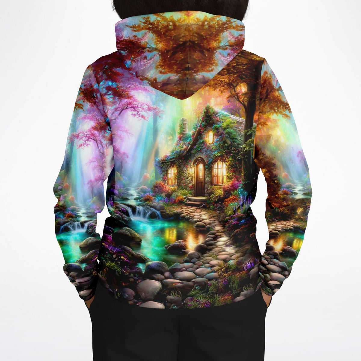 Dreamer Hoodie Heimkehr mit magischem Waldhaus Design, passend zum Stil unserer Diamond Painting und Malen nach Zahlen Motive