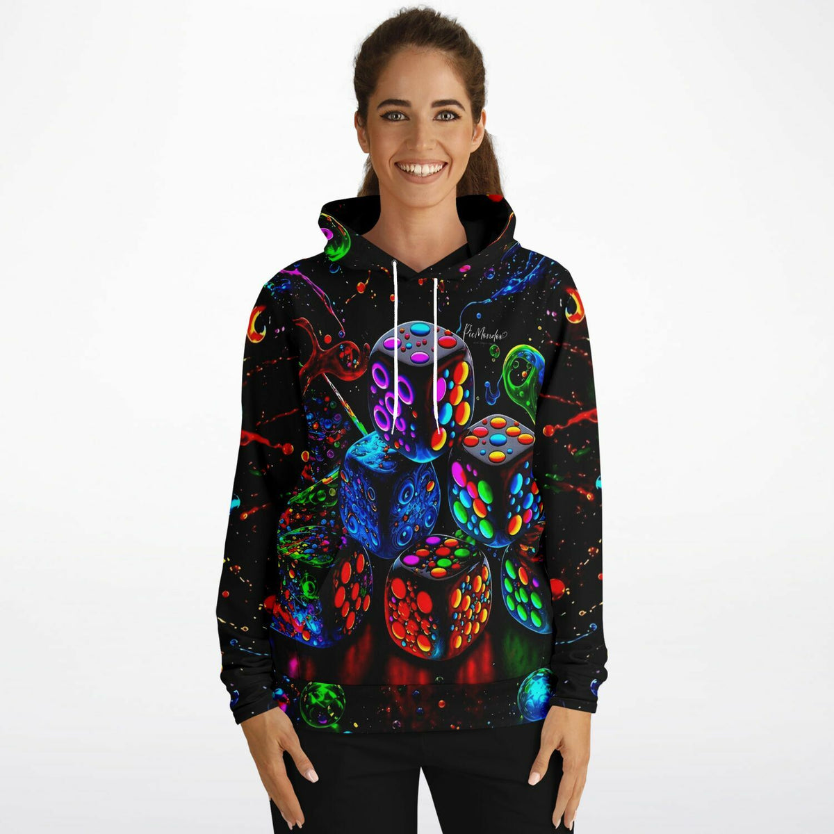 Dreamer Hoodie Zeit der Spiele mit buntem Würfel-Design im Stil unserer Diamond Painting und Malen nach Zahlen Motive