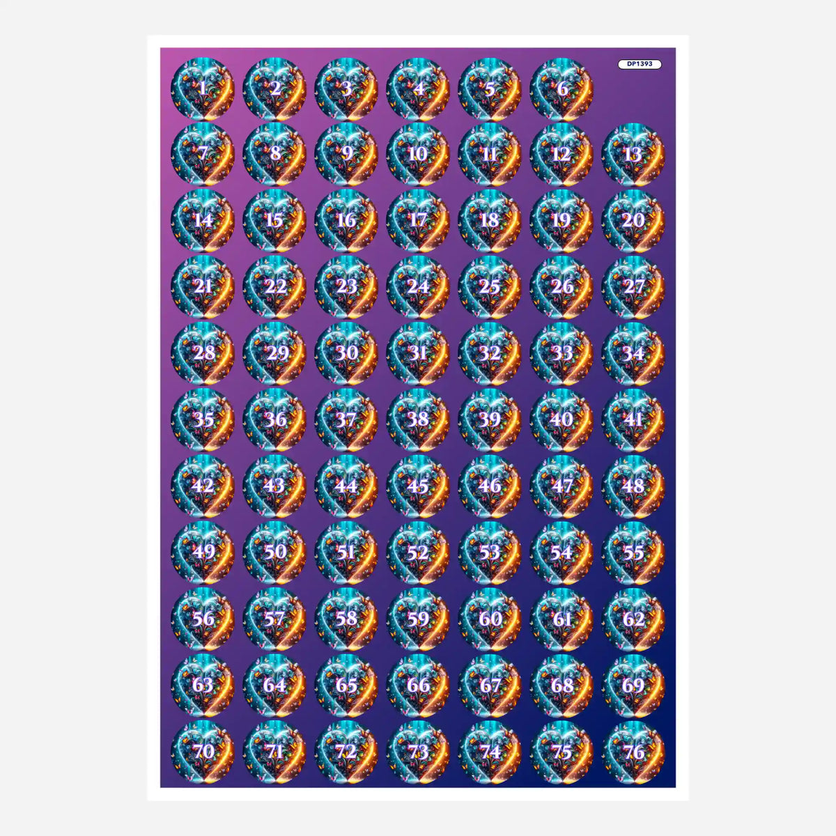 Bunte Schmetterlingsherz-Aufkleber zur Organisation von Diamond Painting Steinen in Sortierdöschen
