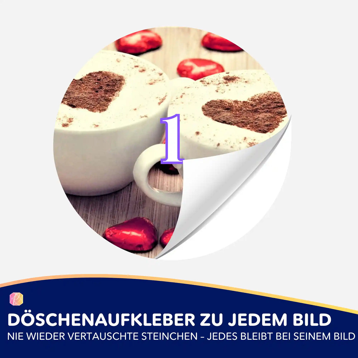 Döschenaufkleber Kaffeeliebe für Diamond Painting zur geordneten Aufbewahrung der Steinchen im DIY-Set