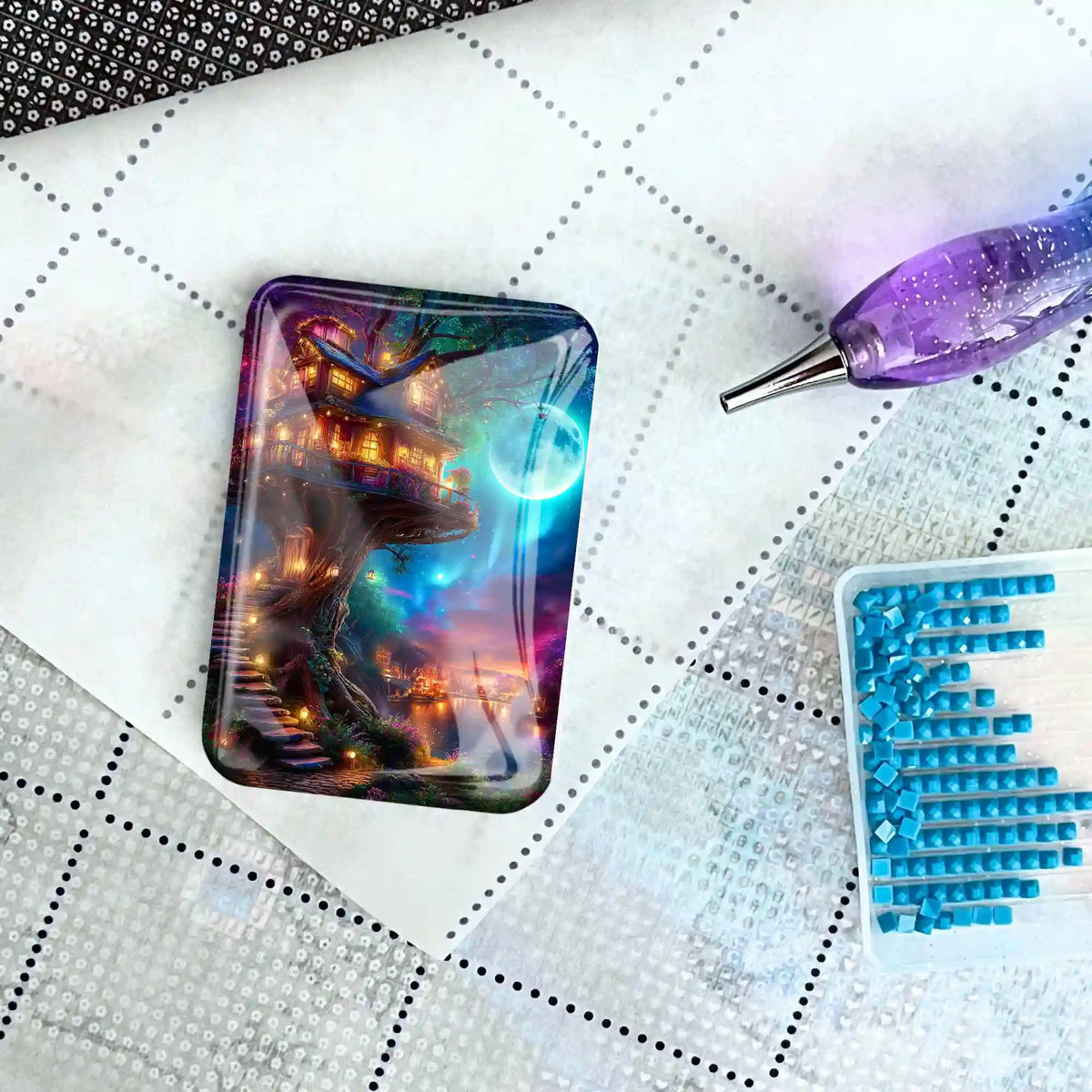 Magischer Cover Minder mit Sternhafen-Motiv als praktisches Zubehör für dein Diamond Painting