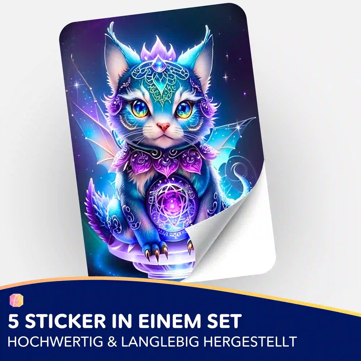 Mystical Kitty Sticker-Set für Diamond Painting Fans, hochwertiges Katzen-Design mit magischen Details für dein Hobby