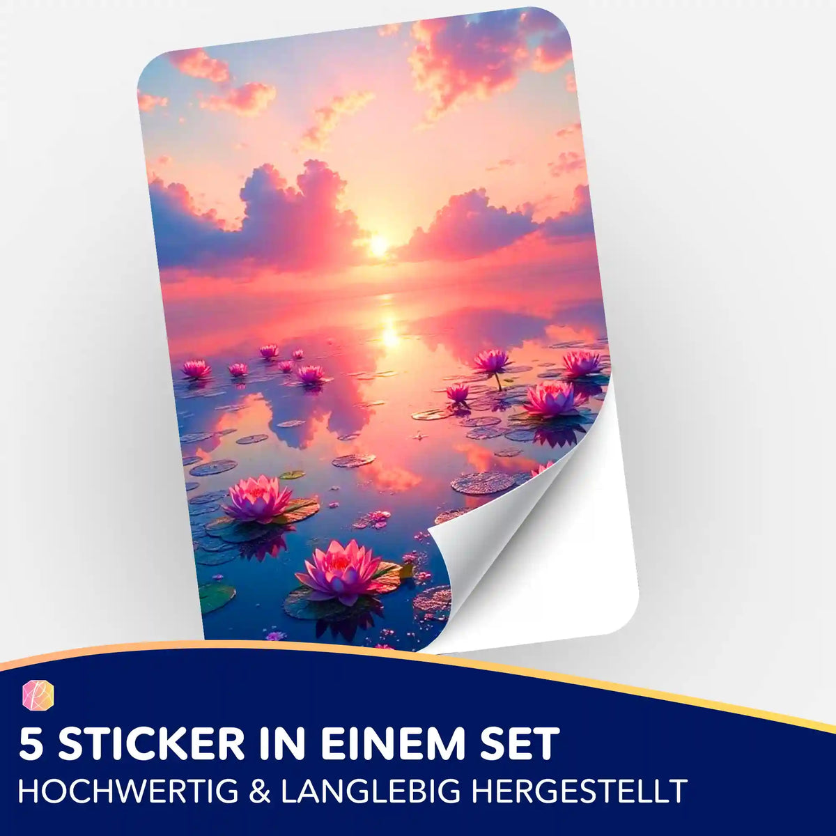 Picmondoo 5er-Set Aufkleber mit Abenddämmerung-Motiv, ideal zur Organisation deines Diamond Painting Zubehörs.