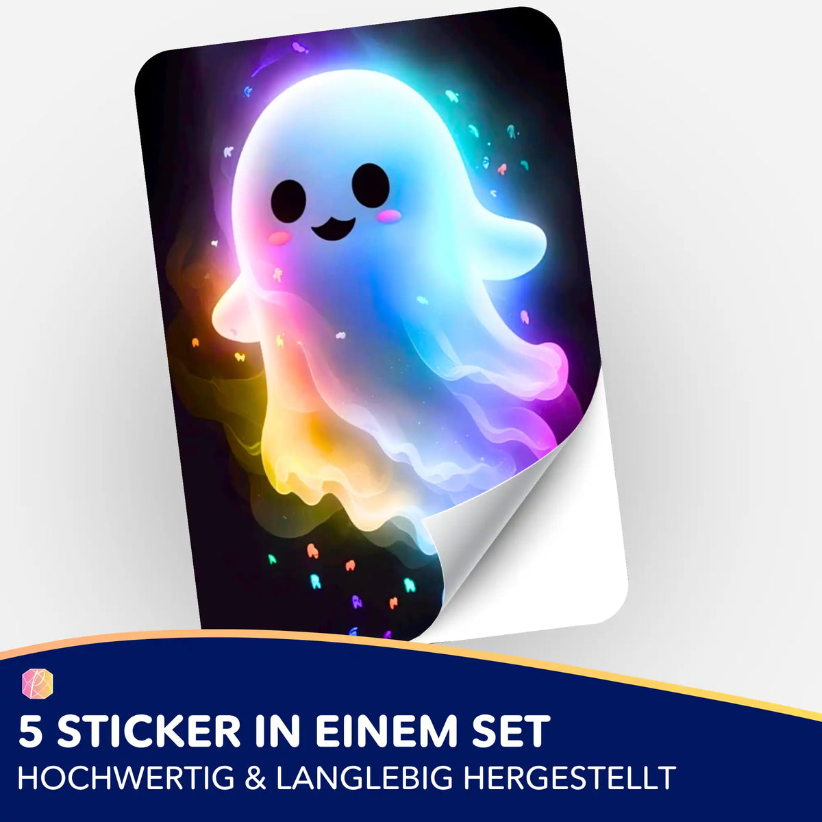 5er-Set Aufkleber mit niedlichem leuchtendem Gespenst für dein Diamond Painting Zubehör von Picmondoo