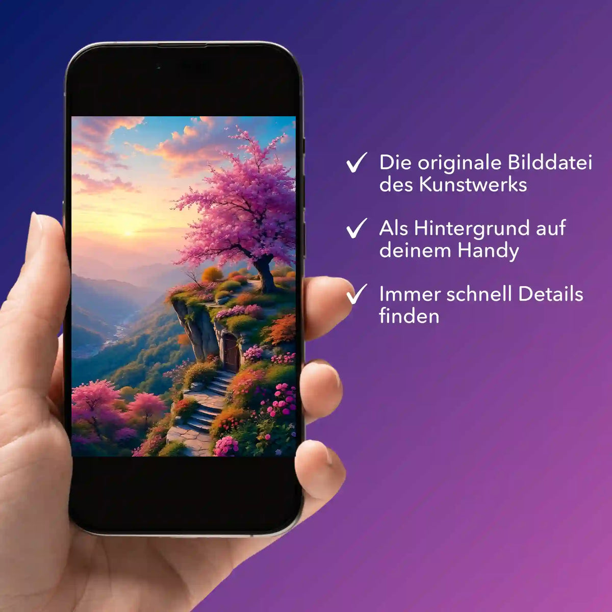 Digitale Picmondoo Bildmappe für Diamond Painting Morgendämmerung als schönes Handy-Hintergrundbild