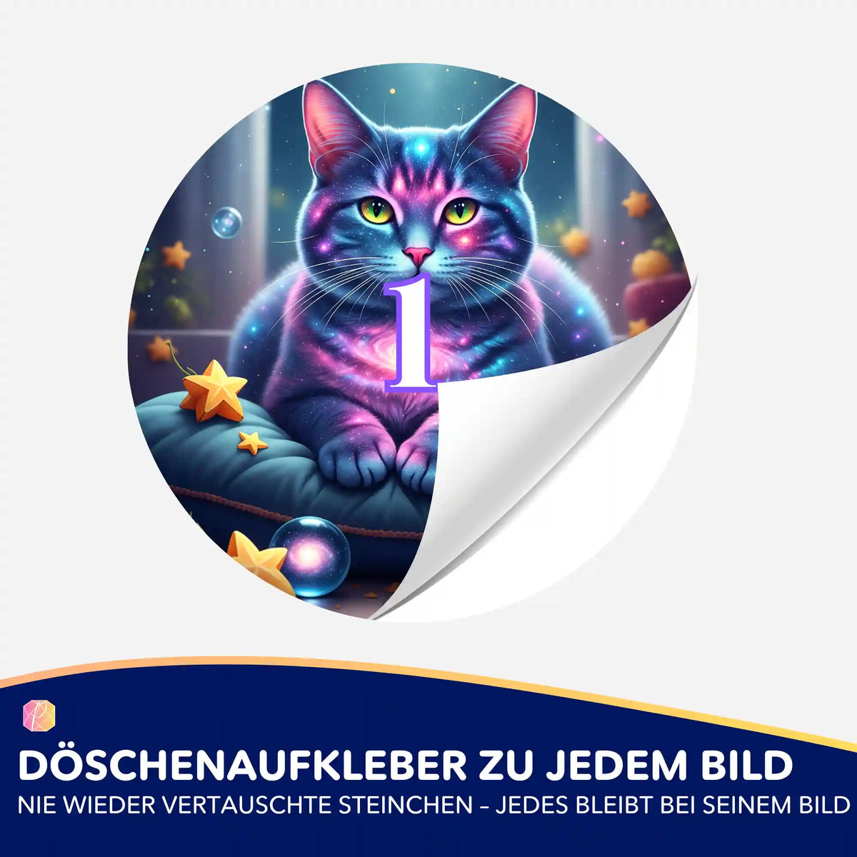 Bunter Wächterin Andromeda Döschenaufkleber für Diamond Painting Zubehör zur Ordnung der Diamanten Steinchen.