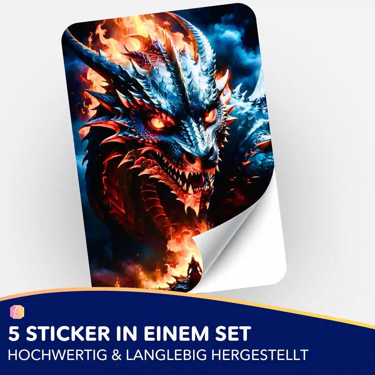 5er-Set Sticker mit Drachen-Motiv für Diamond Painting Fans zur Organisation von Malen nach Zahlen Zubehör