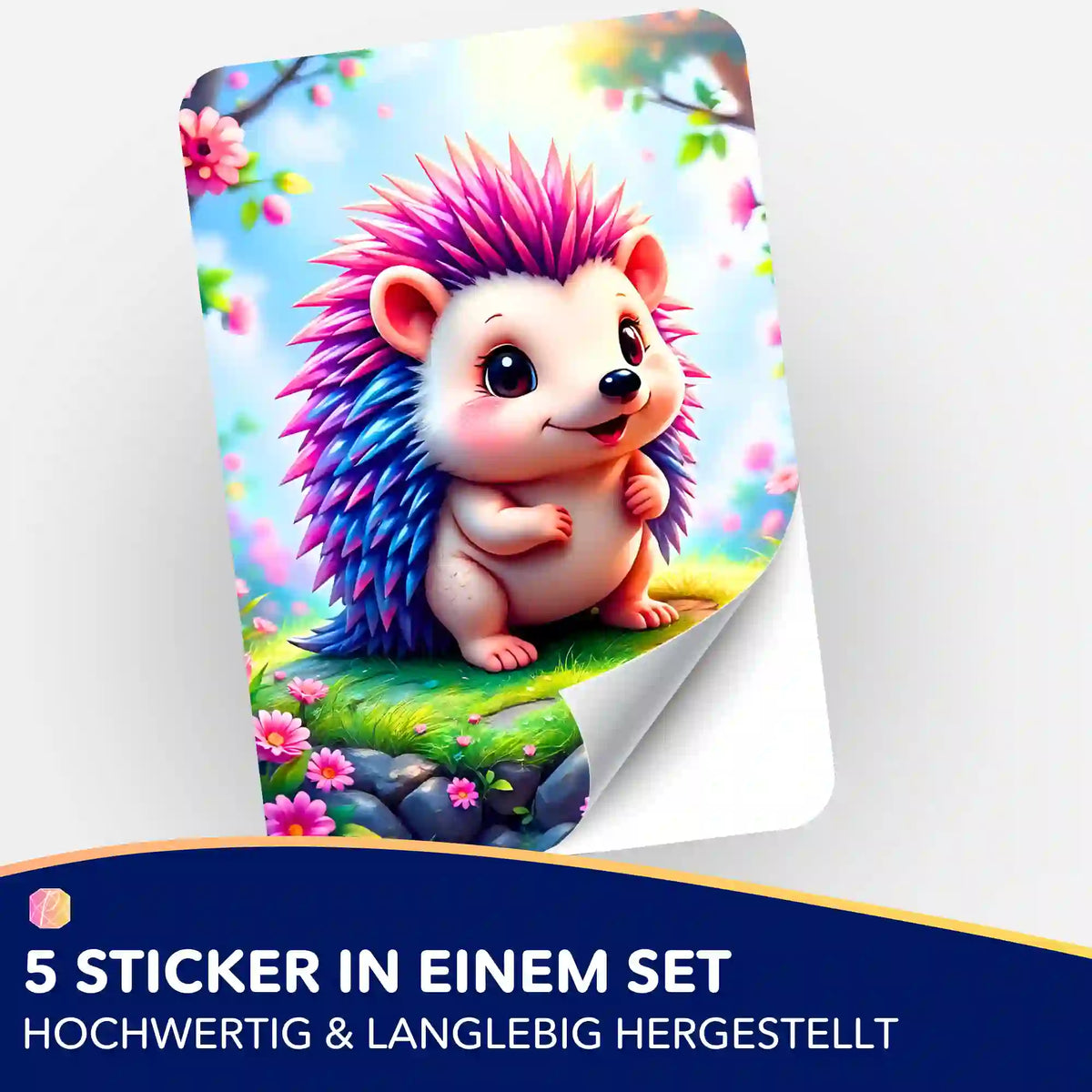 5er-Set Aufkleber Igel Ilay für Diamond Painting Zubehör und Organisation von Malen nach Zahlen Motiven