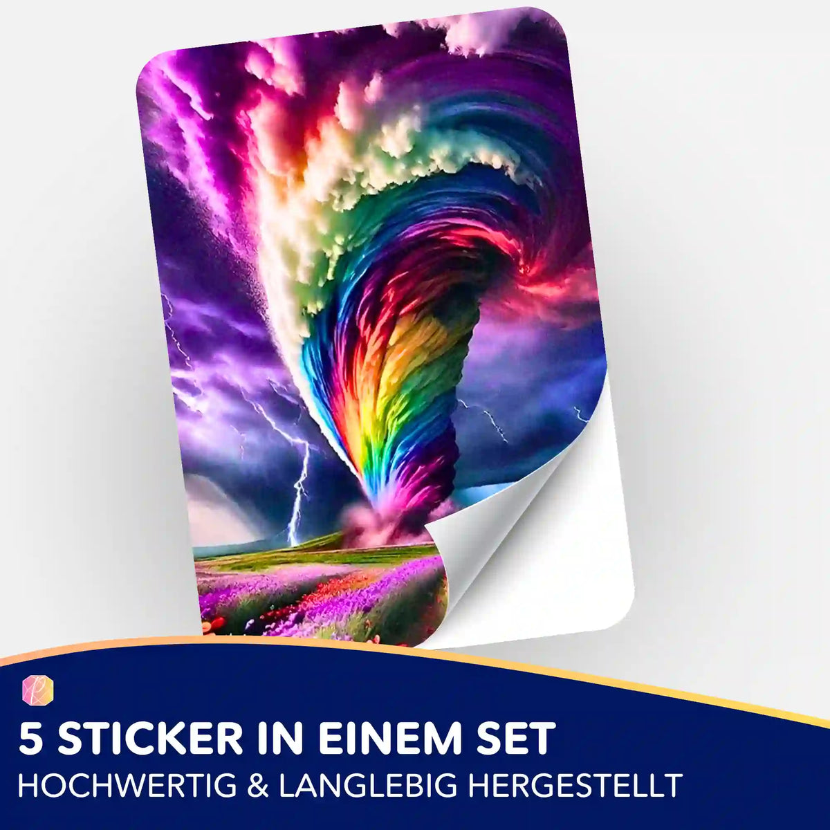 Buntes 5er Sticker-Set Wirbelsturm der Farben für Diamond Painting Zubehör und Malen nach Zahlen Fans