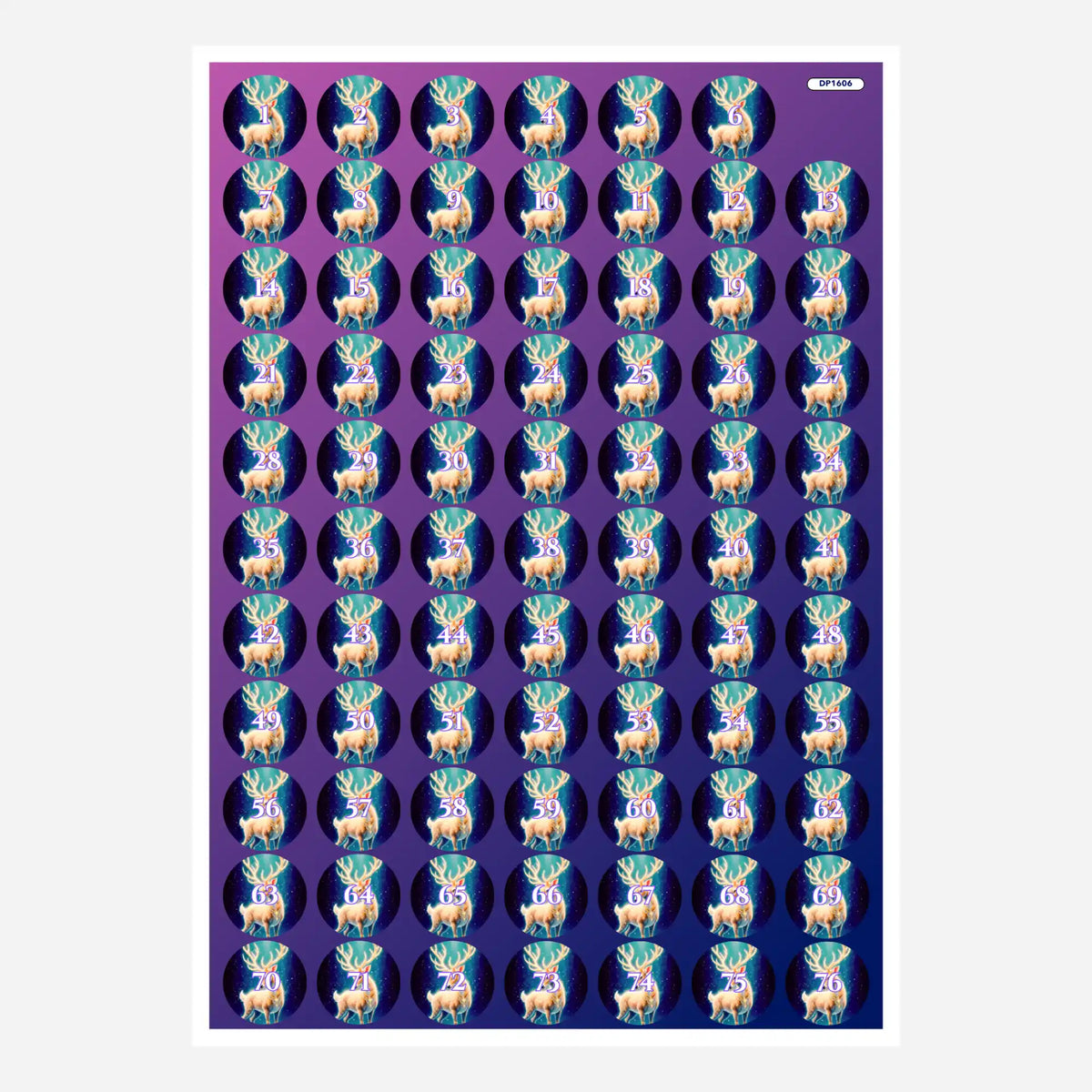 Bogen mit runden Döschenaufklebern für Diamond Painting Motiv Herr der Wälder zur Organisation deiner Steinfarben