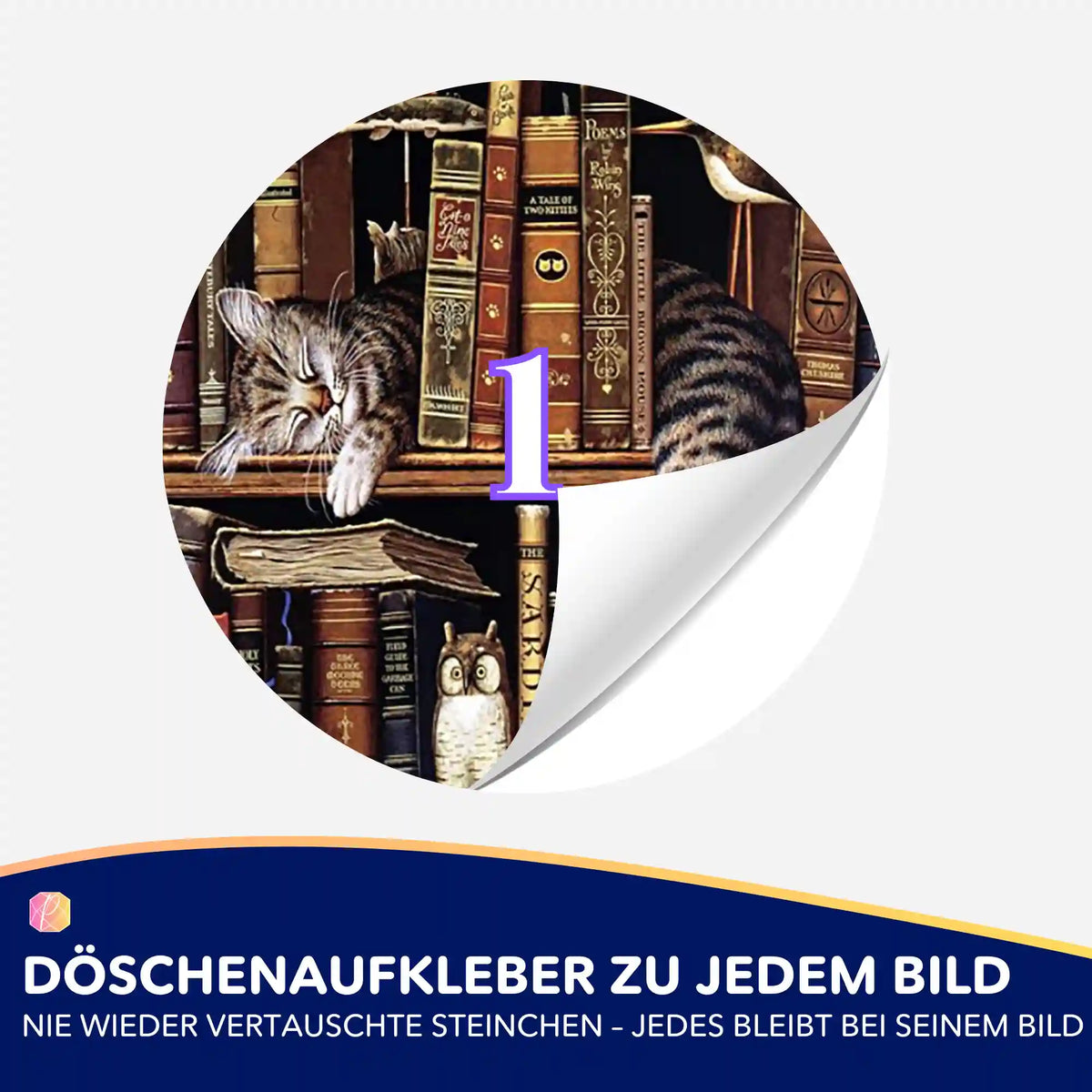 Döschenaufkleber Chillout Cat zur Organisation von Diamanten Painting Steinen für Diamond Painting Sets