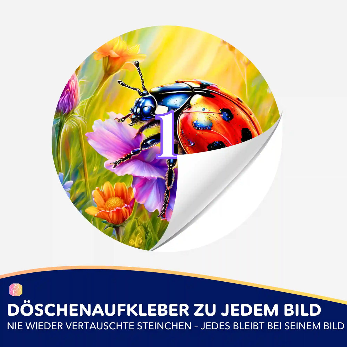 Bunter Marienkäfer-Döschenaufkleber für Diamond Painting Zubehör zur einfachen Sortierung von Diamanten