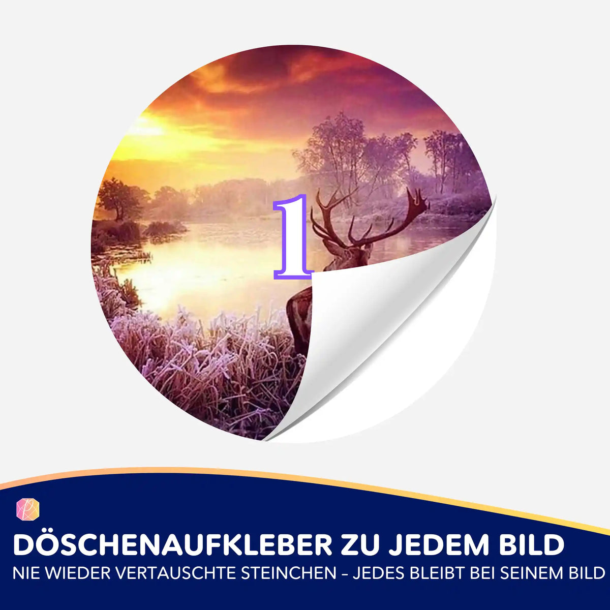 Döschenaufkleber mit Hirsch-Motiv zur geordneten Aufbewahrung von Steinen für dein Diamond Painting Set