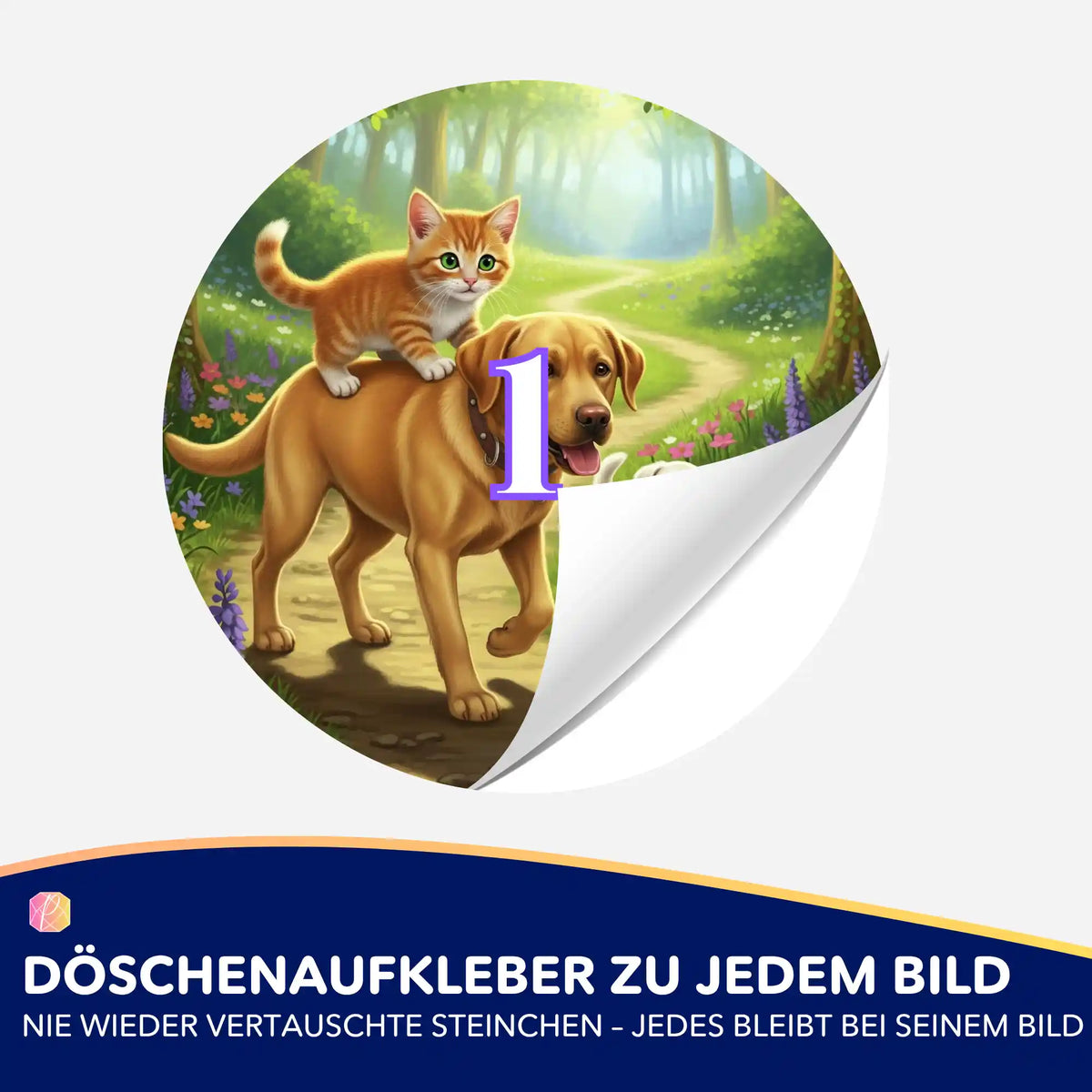 Runder Döschenaufkleber mit Wald-Motiv für Diamond Painting Zubehör zur Ordnung der Diamanten beim Basteln
