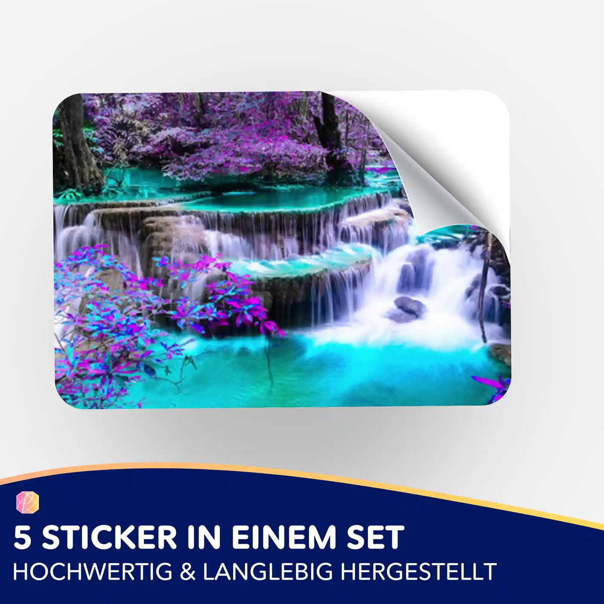 5er-Set Aufkleber mit Wasserfall-Motiv für Diamond Painting Zubehör und Organisation
