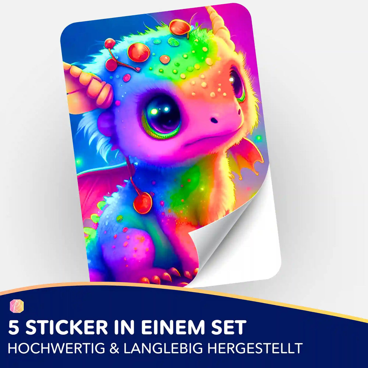 Buntes Regenbogendrache Sticker-Set für Diamond Painting Fans zur Organisation von Zubehör und Leinwänden