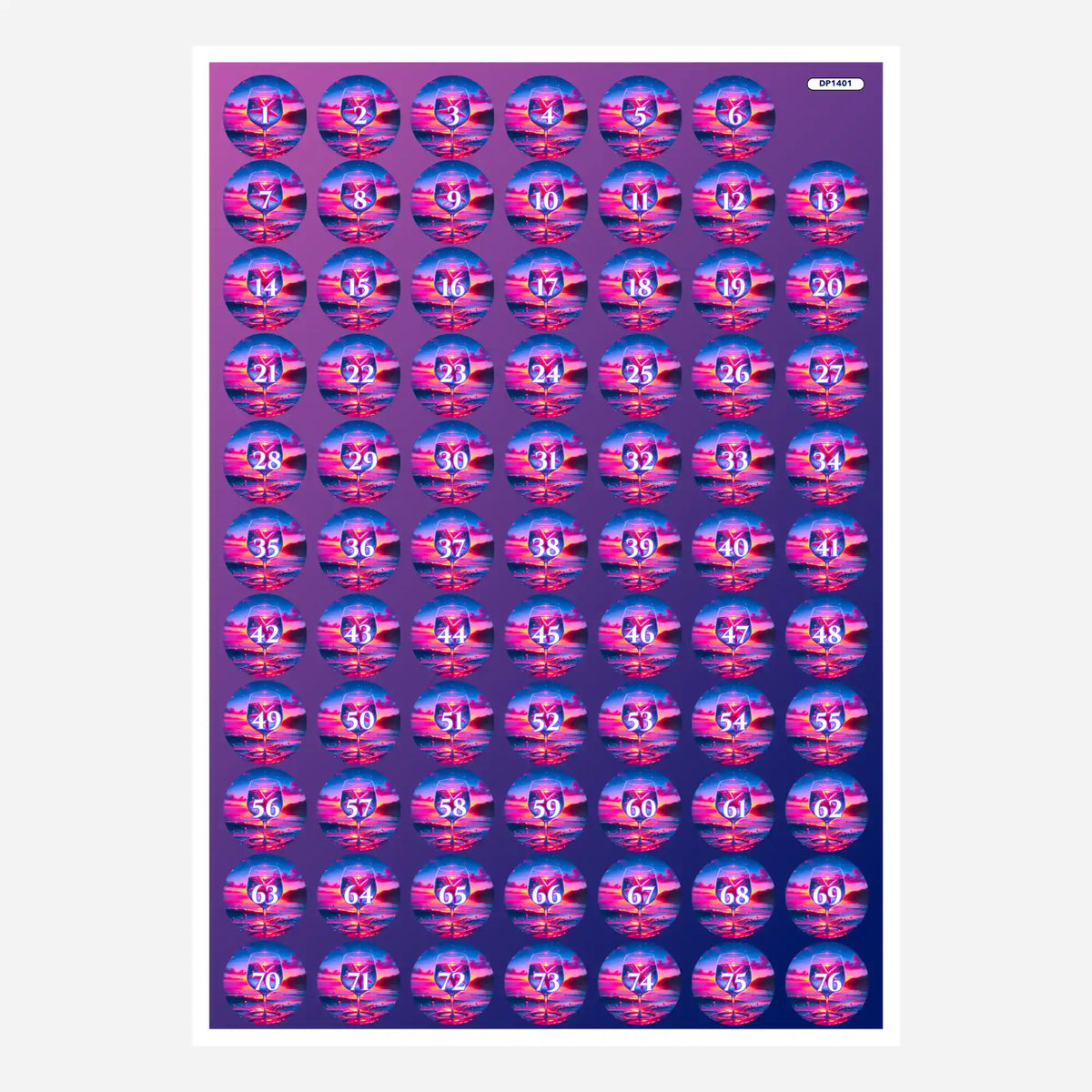 Bunte Diamond Painting Döschenaufkleber zur Organisation von Diamanten-Farben mit Motiv-Design Seesternzauber