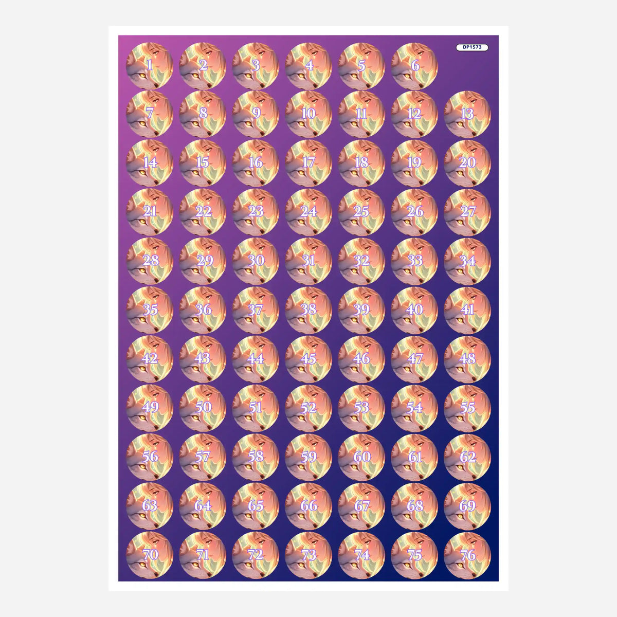 Bogen mit runden Döschenaufklebern für Diamond Painting Zubehör zur Organisation der Diamanten-Farben mit Tiermotiv