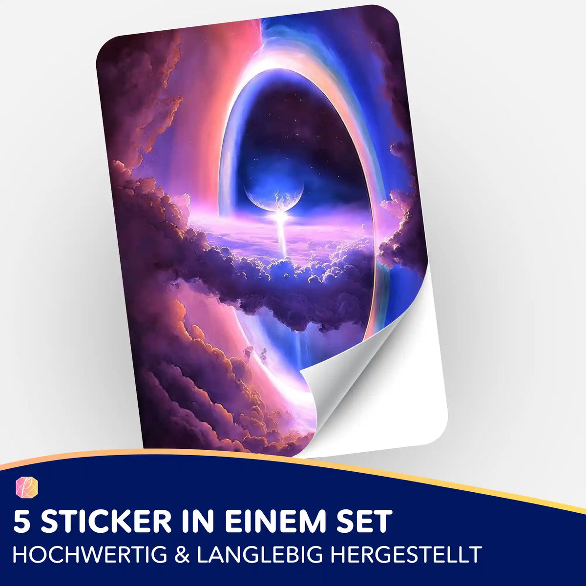 5er-Set Sticker Tor in die andere Welt für Diamond Painting Zubehör und Organisation mit galaktischem Motiv
