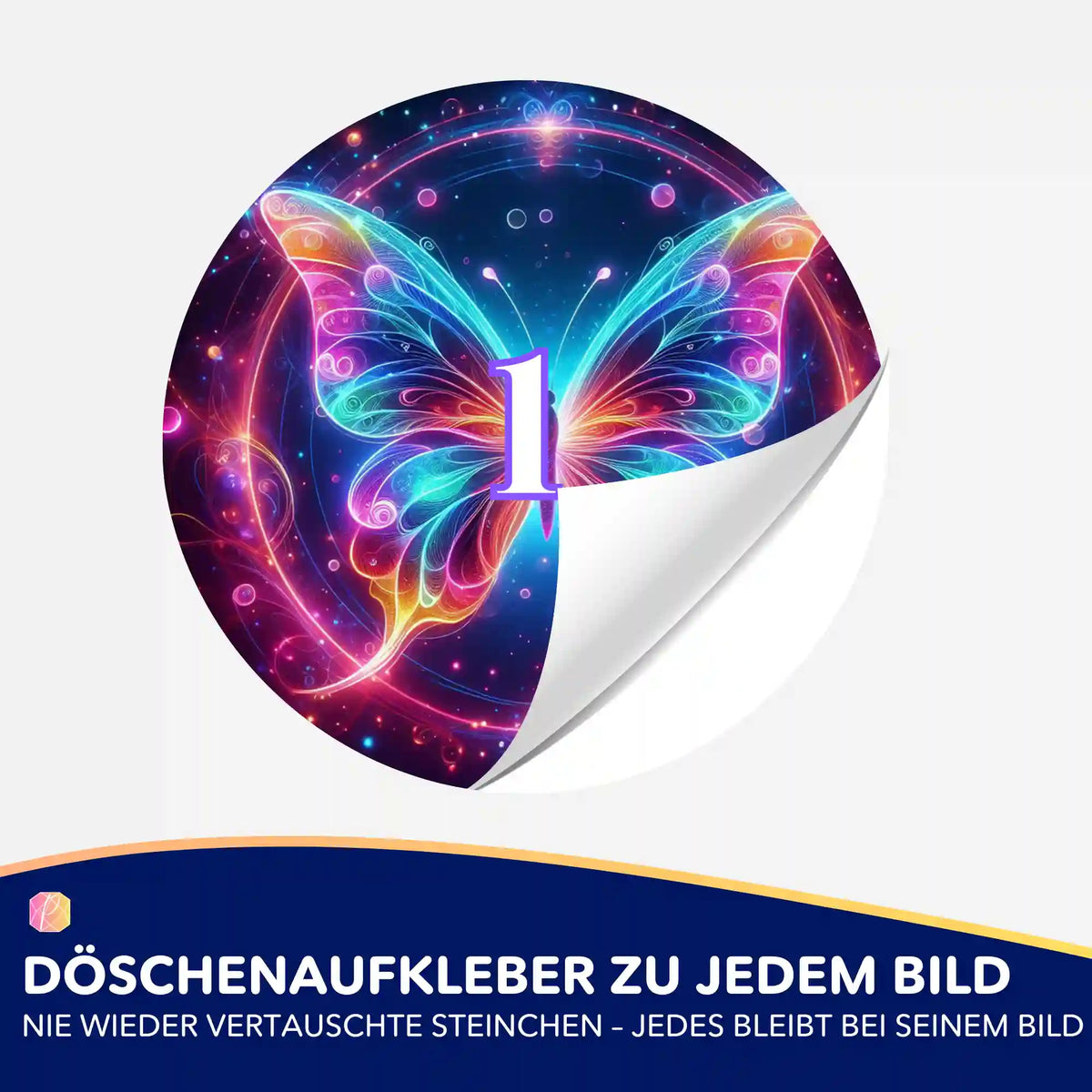 Bunter Schmetterling Circle of Butterfly Döschenaufkleber zur Organisation von Diamond Painting Steinchen