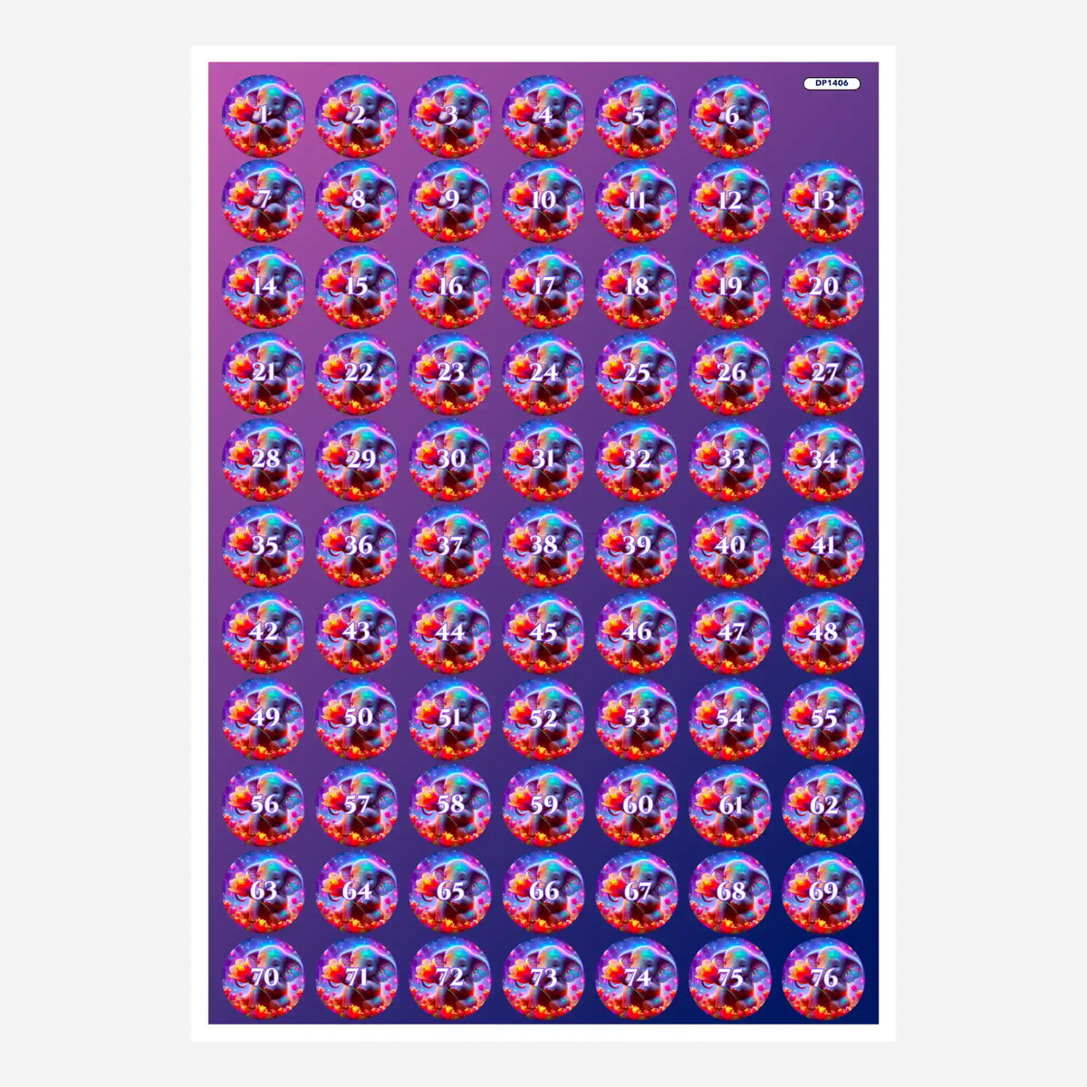 Bunte Diamond Painting Döschenaufkleber mit Elefantenmädchen-Motiv zum einfachen Sortieren deiner Diamanten