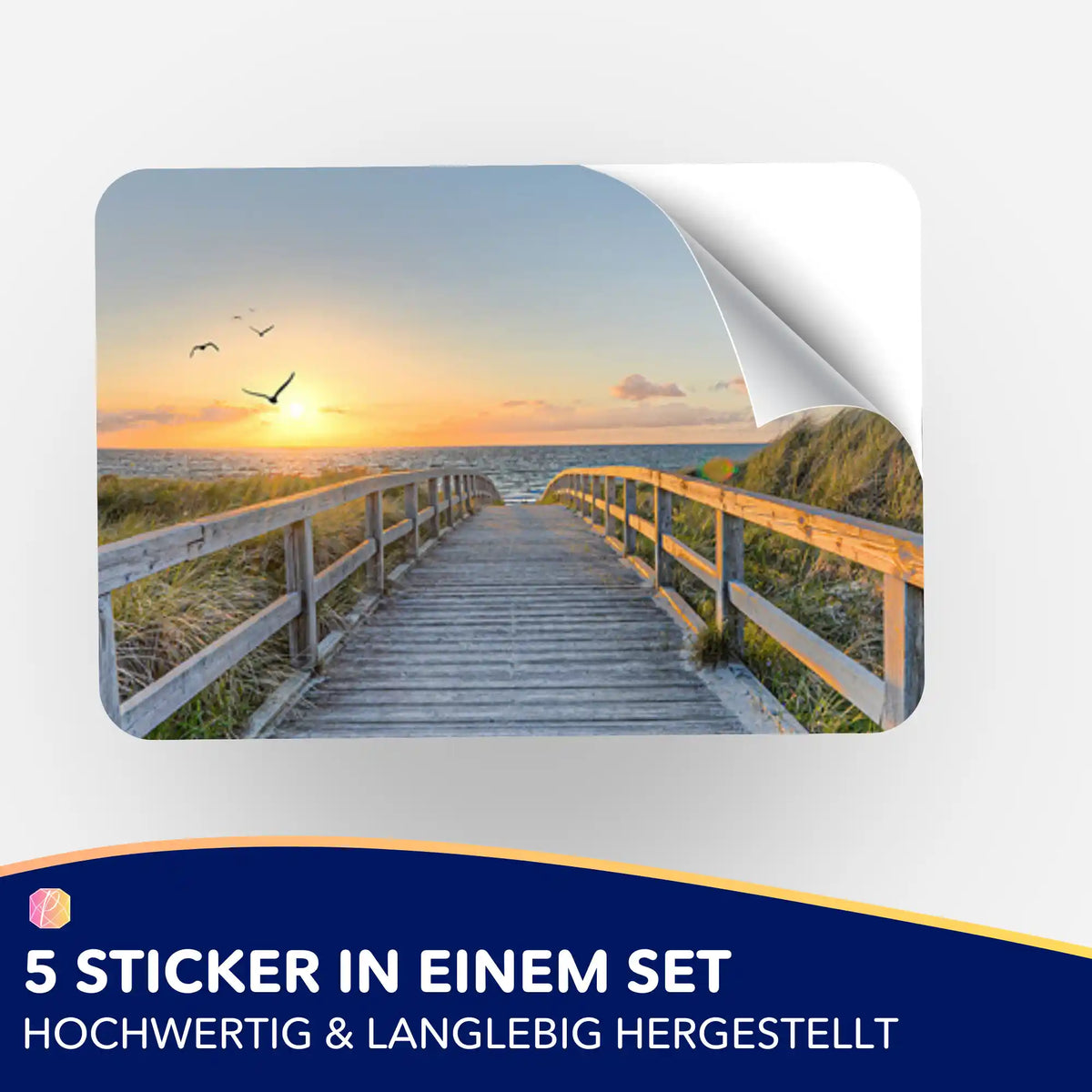 Picmondoo 5er-Set Aufkleber Strand der Ruhe für Diamond Painting Zubehör und Organisation