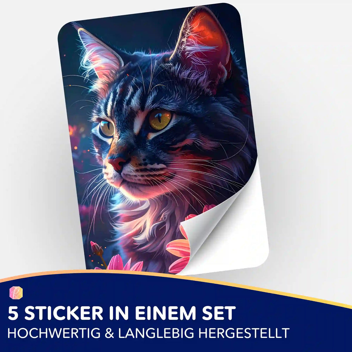 Segen der Bastet Aufkleber-Set für Diamond Painting und Bastelbedarf mit detailliertem Katzen-Motiv in bunten Farben
