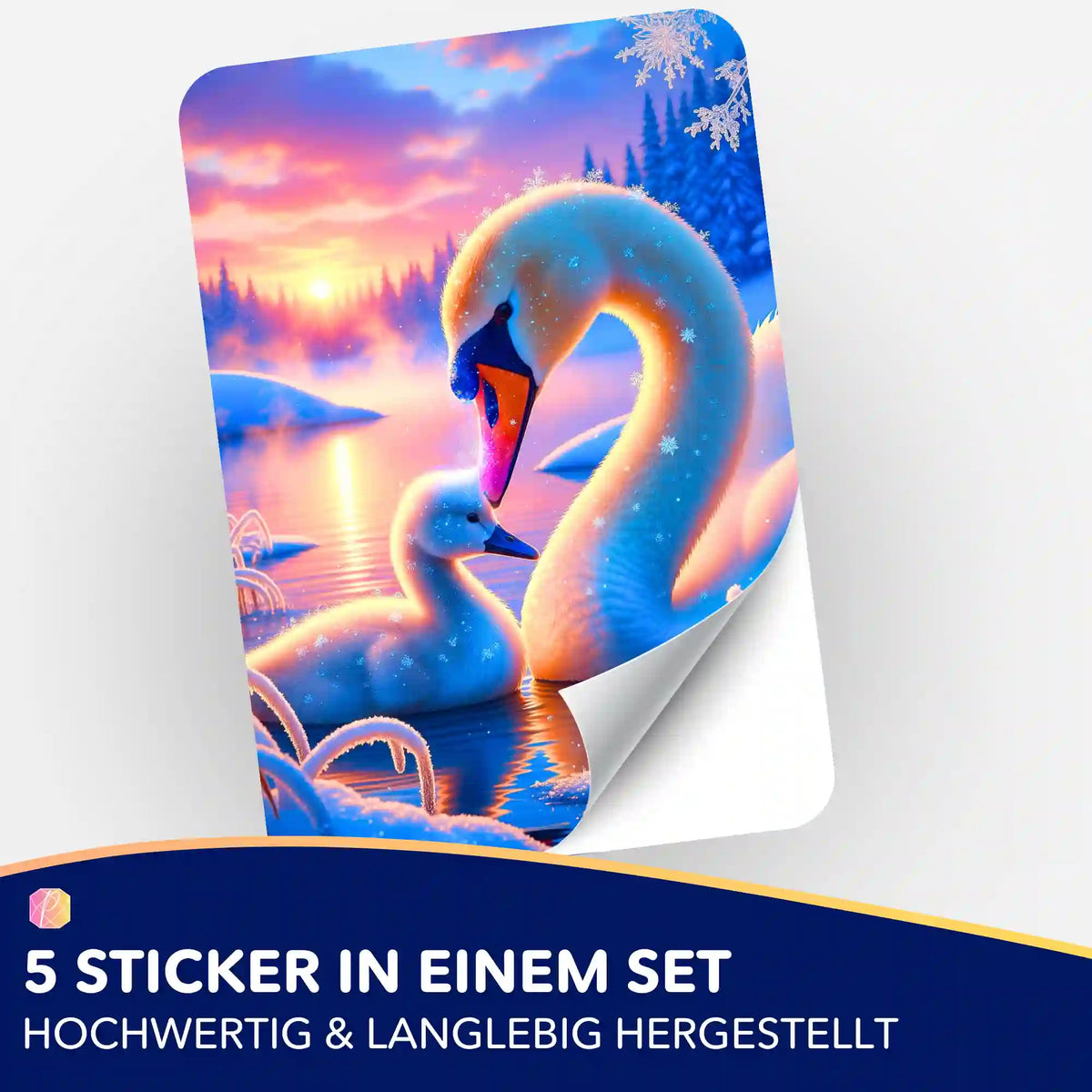 Picmondoo Sticker-Set mit Schwan-Motiv Geborgenheit zur Organisation von Diamond Painting und Malen nach Zahlen Sets