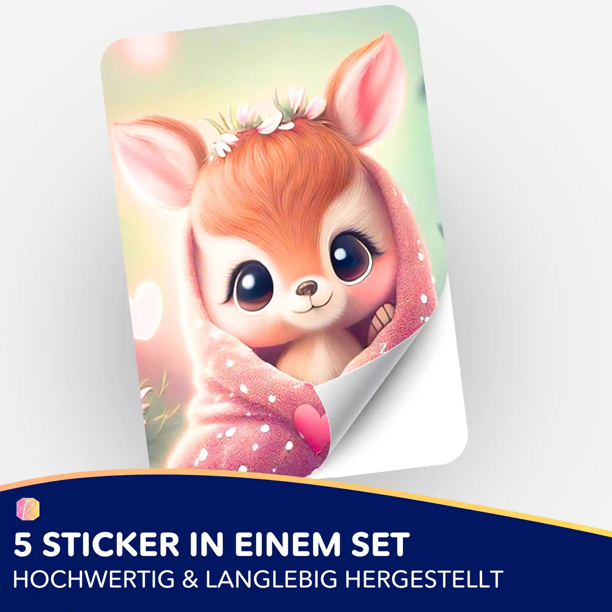 Süßes Rehkitz Sticker-Set für Diamond Painting Zubehör zur Organisation von Malen nach Zahlen oder Diamanten Painting