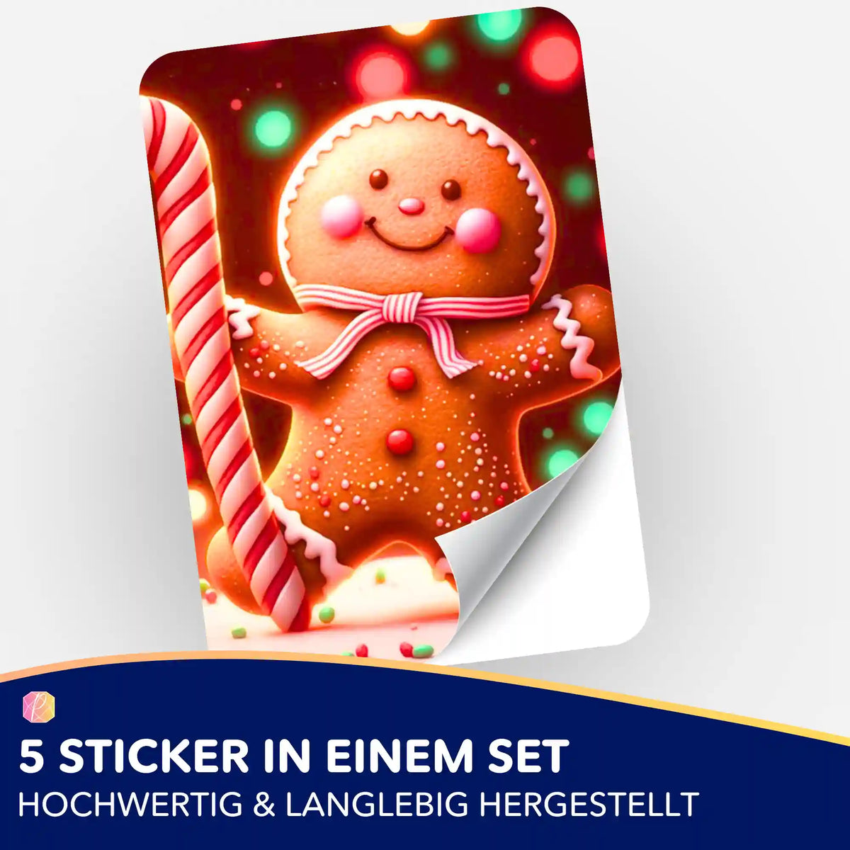 5er-Set Lebkuchenmännchen-Sticker für Diamond Painting Organisation und Zubehör zur kreativen Gestaltung