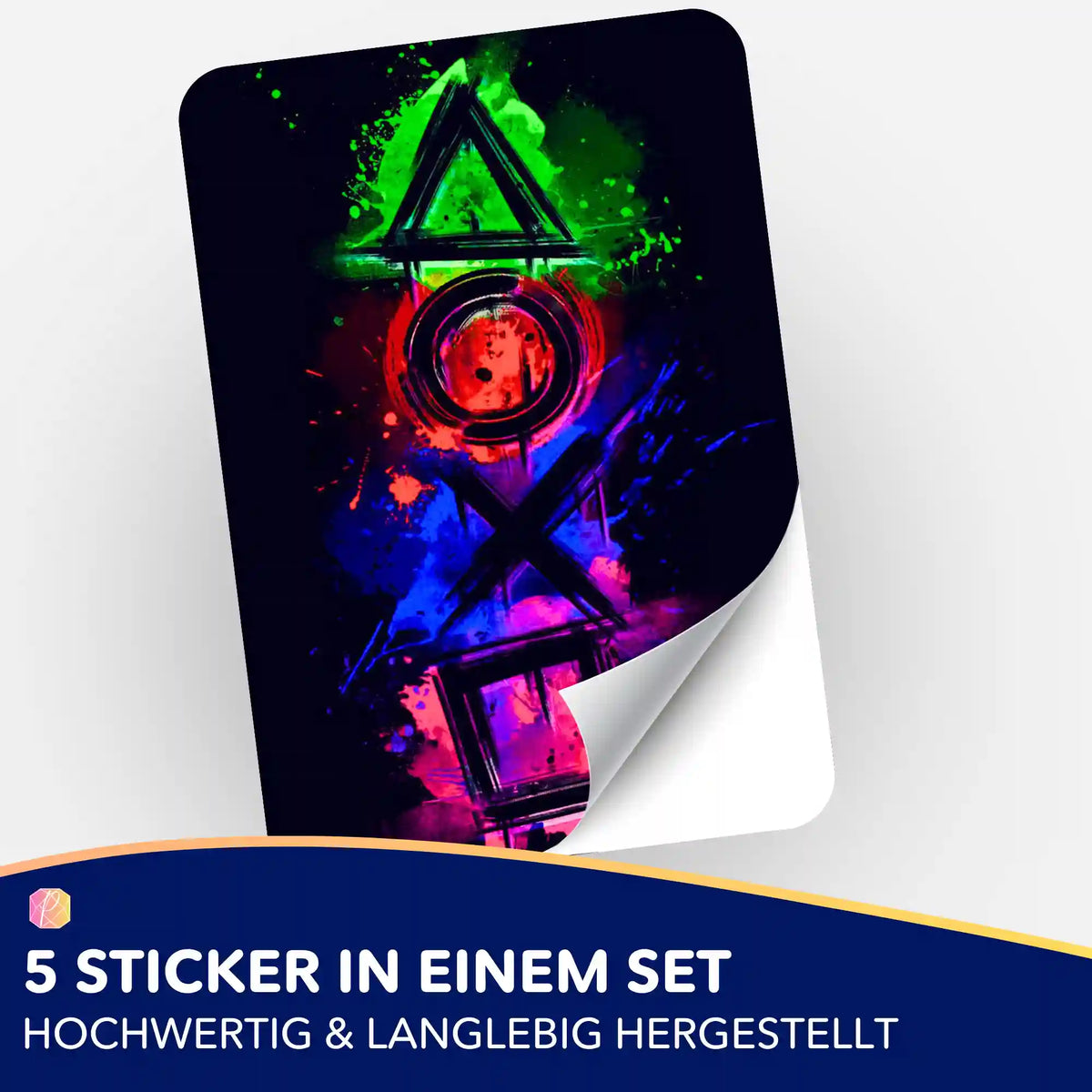 Buntes Play the Game Gaming Sticker 5er Set für Diamond Painting Zubehör und Organisation von Picmondoo