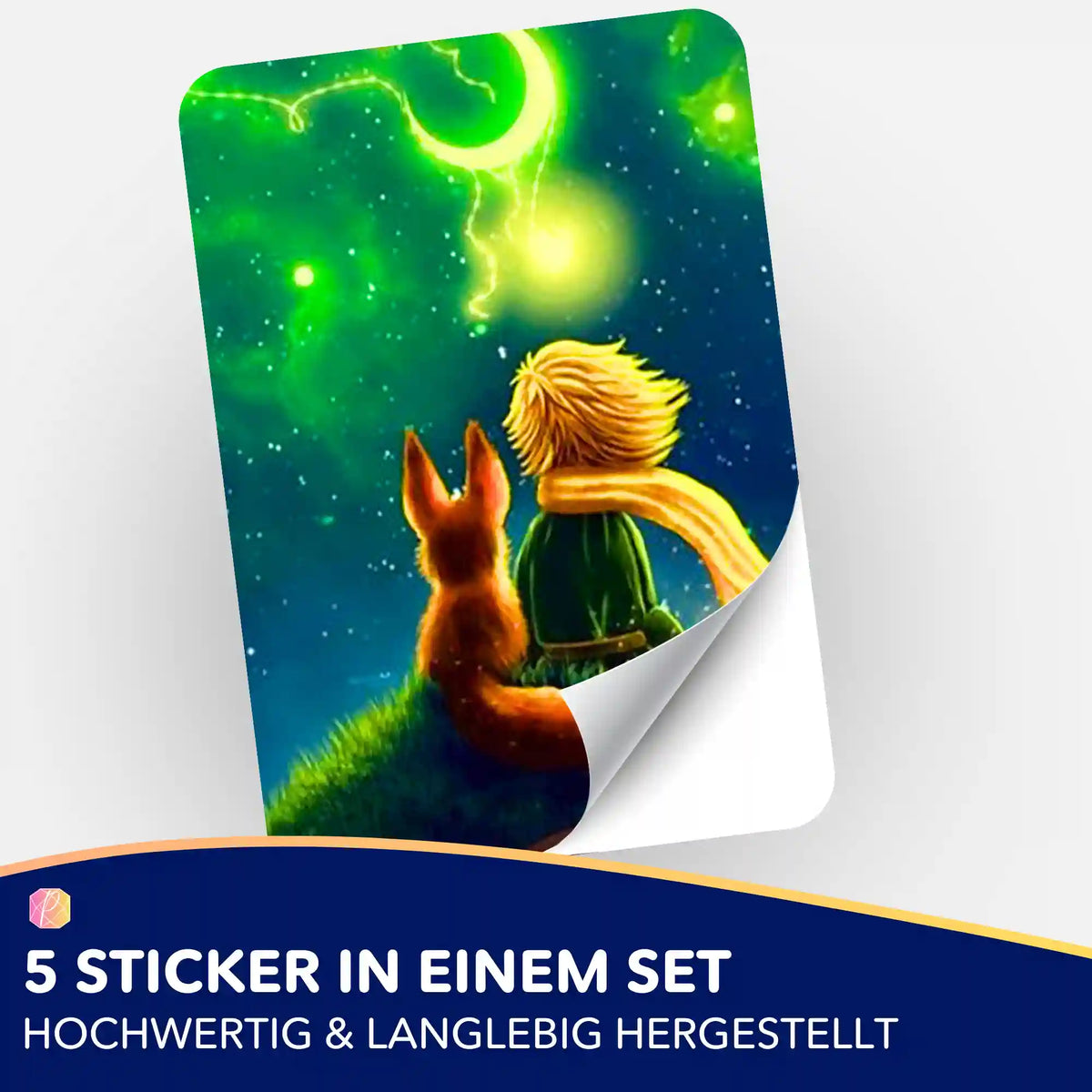 Picmondoo 5er-Set Aufkleber mit Der Kleine Prinz Motiv zur Organisation für Diamond Painting und Malen nach Zahlen