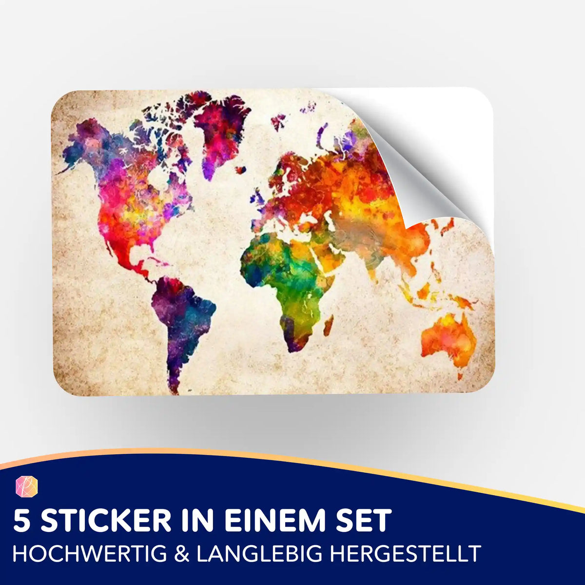 Buntes Weltkarten-Sticker-Set für Diamond Painting und Malen nach Zahlen Zubehör zur Organisation