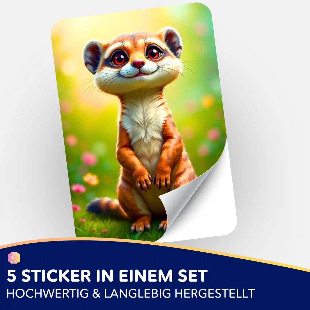 Picmondoo Sticker Eddi Erdmännchen für Diamond Painting Organisation und Dekoration von Bastelsets