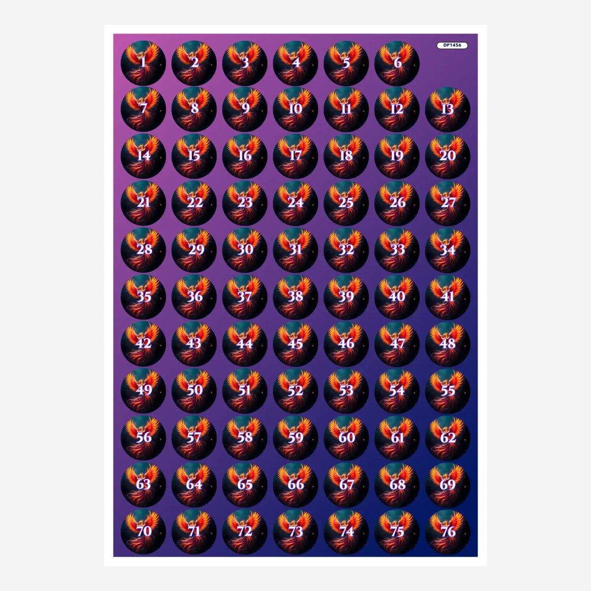 Bunte Diamond Painting Döschenaufkleber mit Phönix-Motiv zur Sortierung von Steinchen für dein Diamond Painting Set