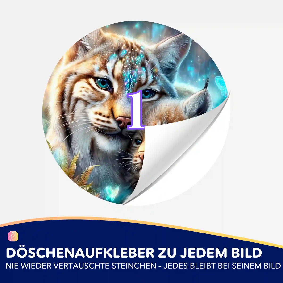 Bunte Döschenaufkleber mit Katzen-Motiv zum einfachen Sortieren beim Diamond Painting und Malen nach Zahlen Zubehör
